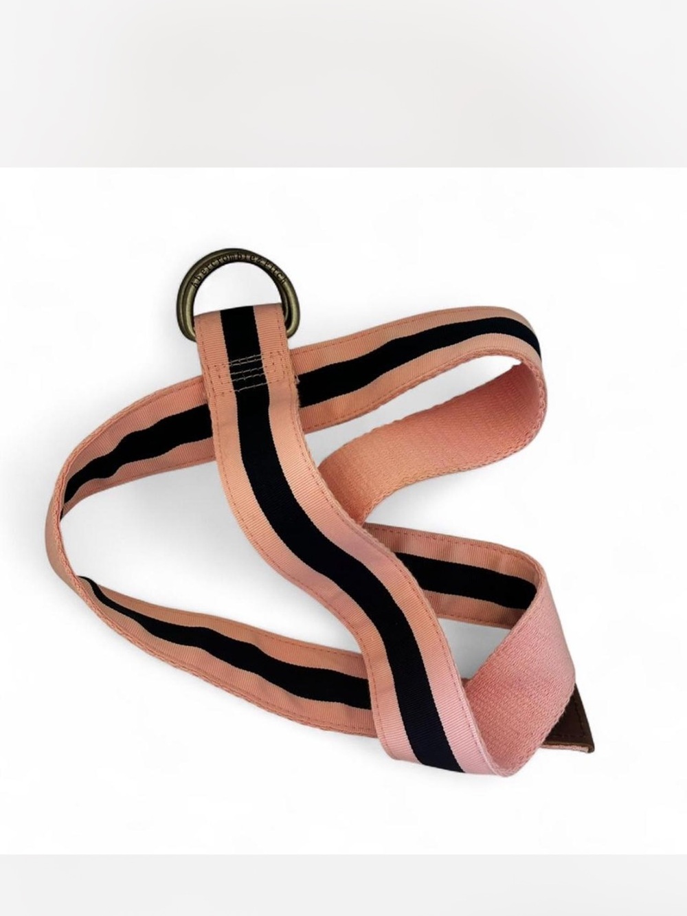Abercrombie & Fitch Pink Navy Stripe D-Ring Belt Size 31 Y2K Preppy